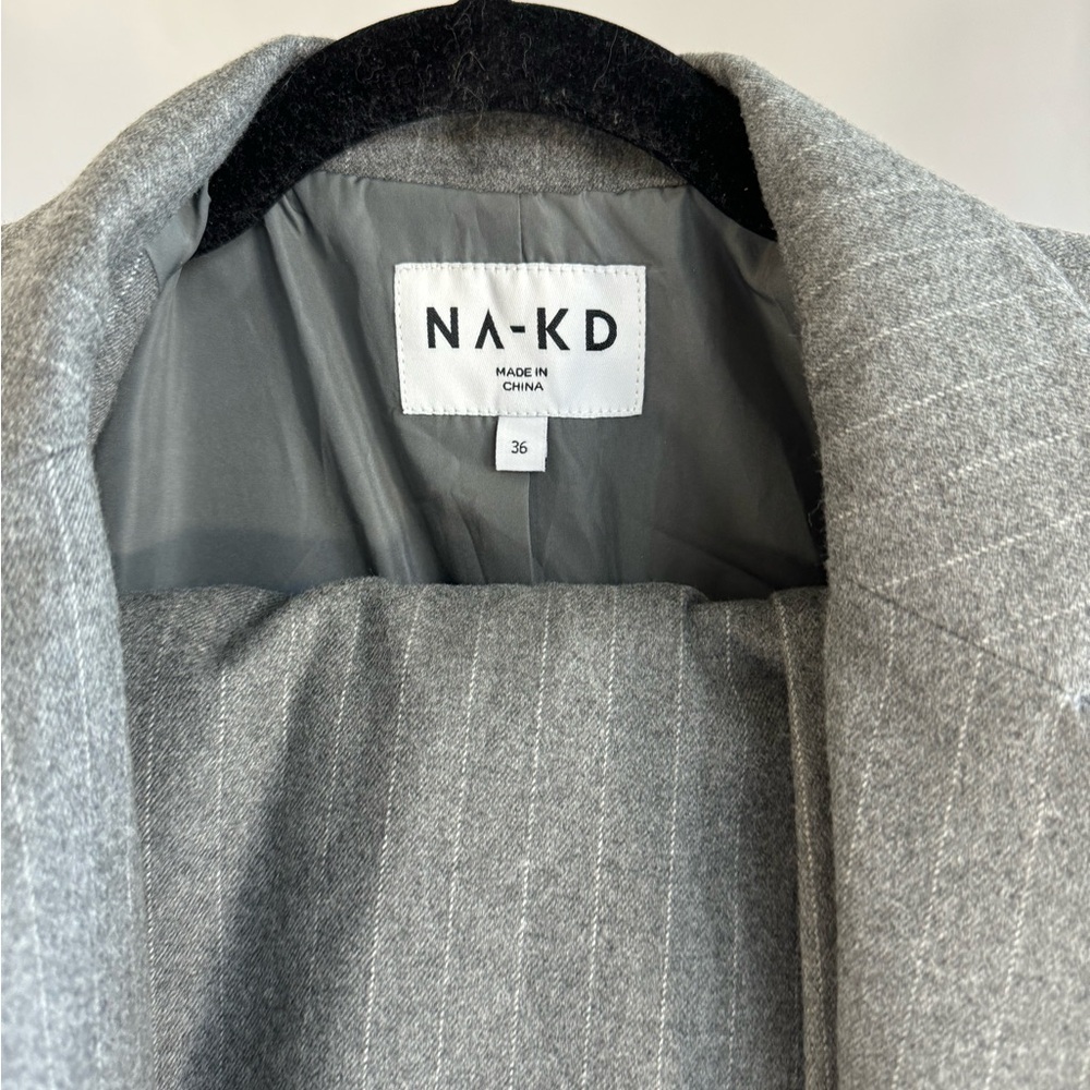 NA-KD Gray Pinstripe Blazer